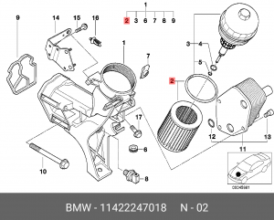 Фильтр масляный двигателя 11 42 2 247 018 BMW