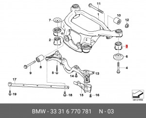Сайлентблок задней балки 33 31 6 770 781 BMW