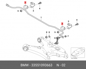 Втулка стабилизатора 33 55 1 093 663 BMW