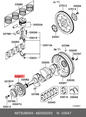 Шкив коленвала MD050355 MITSUBISHI