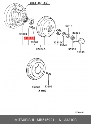 Подшипник ступицы колеса MB515921 MITSUBISHI