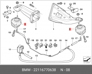 Подушка двигателя 22 11 6 770 638 BMW
