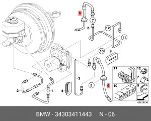 Шланг тормозной 34 30 3 411 443 BMW