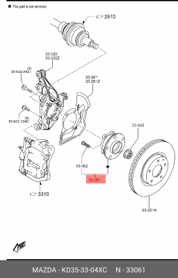 Ступица колеса KD353304XC MAZDA