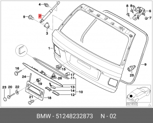 Амортизатор крышки багажника 51 24 8 232 873 BMW