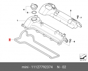 Прокладка крышки ГБЦ 11 12 7 792 374 BMW