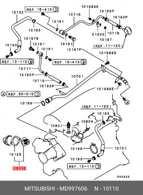 Термостат системы охлаждения с корпусом MD997606 MITSUBISHI