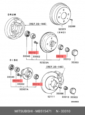 Подшипник ступицы колеса MB515471 MITSUBISHI