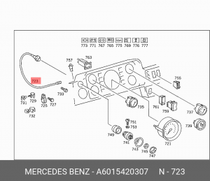 Трос спидометра A 601 542 03 07 MERCEDES BENZ