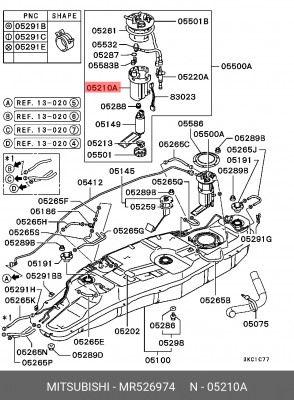 Крепление топливного бака MR526974 MITSUBISHI