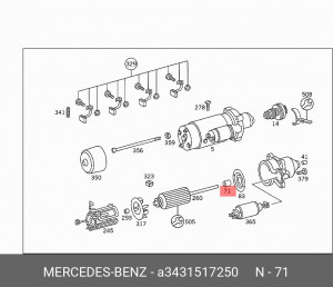 Втулка стартера A 343 151 72 50 MERCEDES BENZ