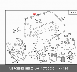 Шланг ГУР A6110700032 MERCEDES BENZ