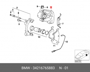 Суппорт тормозной 34216765883 BMW