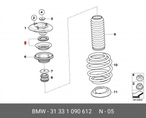 Подшипник опоры амортизатора подвески 31 33 1 090 612 BMW