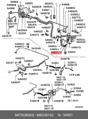 Шланг тормозной MB238162 MITSUBISHI