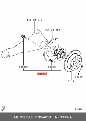 Подшипник ступицы колеса со ступицей (комплект) 3785A010 MITSUBISHI