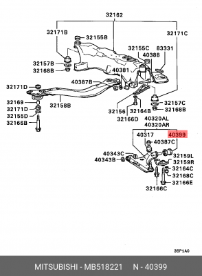 Втулка сайлентблока рычага подвески MB518221 MITSUBISHI