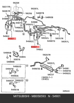 Шланг тормозной MB058593 MITSUBISHI