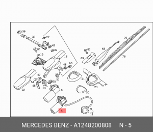 Привод стеклоочистителя A1248200808 MERCEDES BENZ