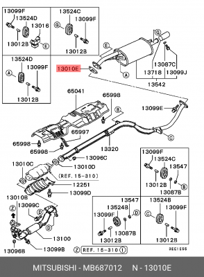 Прокладка системы выпуска ОГ MB687012 MITSUBISHI