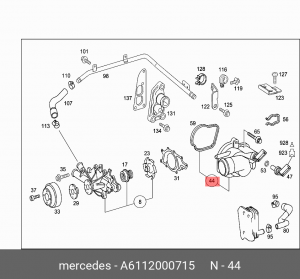 Термостат системы охлаждения с корпусом A6112000715 MERCEDES BENZ