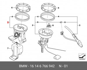 Насос электрический топливной системы 16 14 6 766 942 BMW