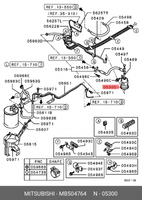 Фильтр топливный MB504764 MITSUBISHI