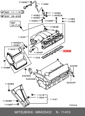 Прокладка впускного коллектора MR420432 MITSUBISHI
