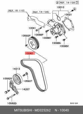 Ремень приводной MD325262 MITSUBISHI