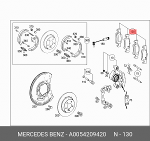 Колодки тормозные дисковые A0054209420 MERCEDES BENZ