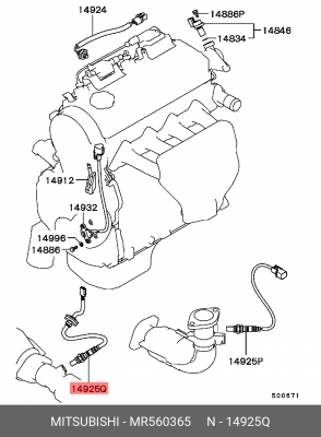 Датчик кислородный (лямбда-зонд) MR560365 MITSUBISHI