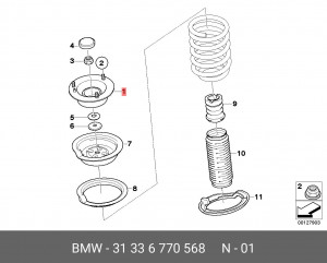 Опора амортизатора подвески 31336770568 BMW