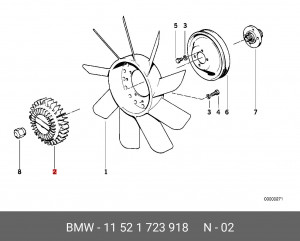 Вискомуфта системы охлаждения ДВС 11 52 1 723 918 BMW
