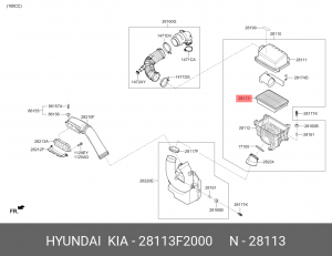 Фильтр воздушный 28113F2000 HYUNDAI KIA