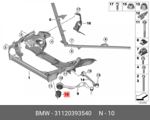 Сайлентблоки подвески (комплект) 31 12 0 393 540 BMW