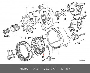 Мост диодный генератора 12 31 1 747 250 BMW