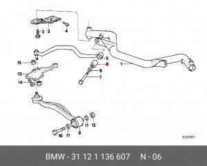 Сайлентблок 31 12 1 136 607 BMW