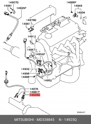 Датчик кислородный (лямбда-зонд) MD338845 MITSUBISHI