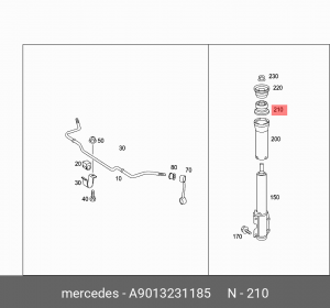 Опора амортизатора подвески A 901 323 11 85 MERCEDES BENZ