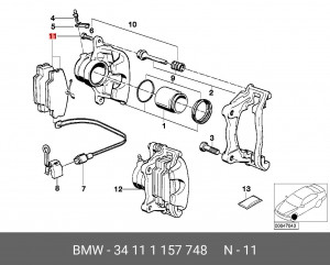 Колодки тормозные дисковые 34 11 1 157 748 BMW