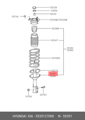 Амортизатор подвески 5535127000 HYUNDAI KIA
