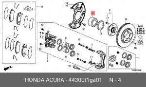 Подшипник ступицы колеса 44300T1GA01 HONDA