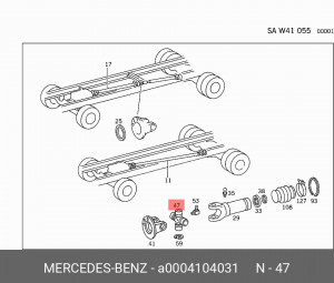 Крестовина карданного вала A0004104031 MERCEDES BENZ