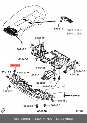 Клипса крепежная MR971765 MITSUBISHI