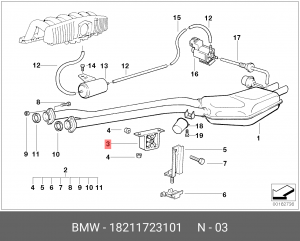 Крепление глушителя 18 21 1 723 101 BMW