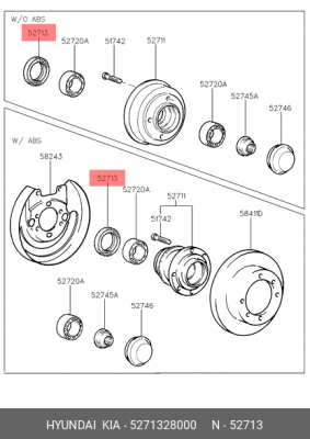 Подшипник ступицы колеса 5271328000 HYUNDAI KIA