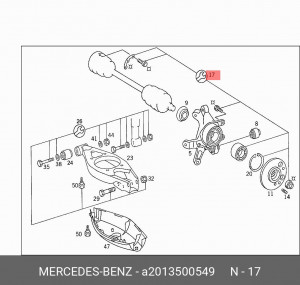Подшипник ступицы колеса A 201 350 05 49 MERCEDES BENZ