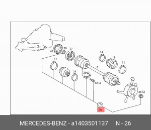 Пыльник ШРУСа (комплект) A 140 350 11 37 MERCEDES BENZ