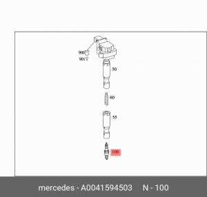 Свеча зажигания A0041594503 MERCEDES BENZ