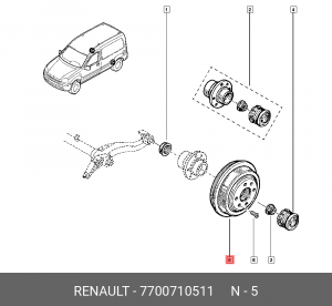 Барабан тормозной 7700710511 RENAULT